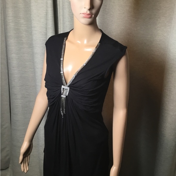 Bianca Nygard Black Evening Top with Chain/Crystal neck - Picture 6 of 7